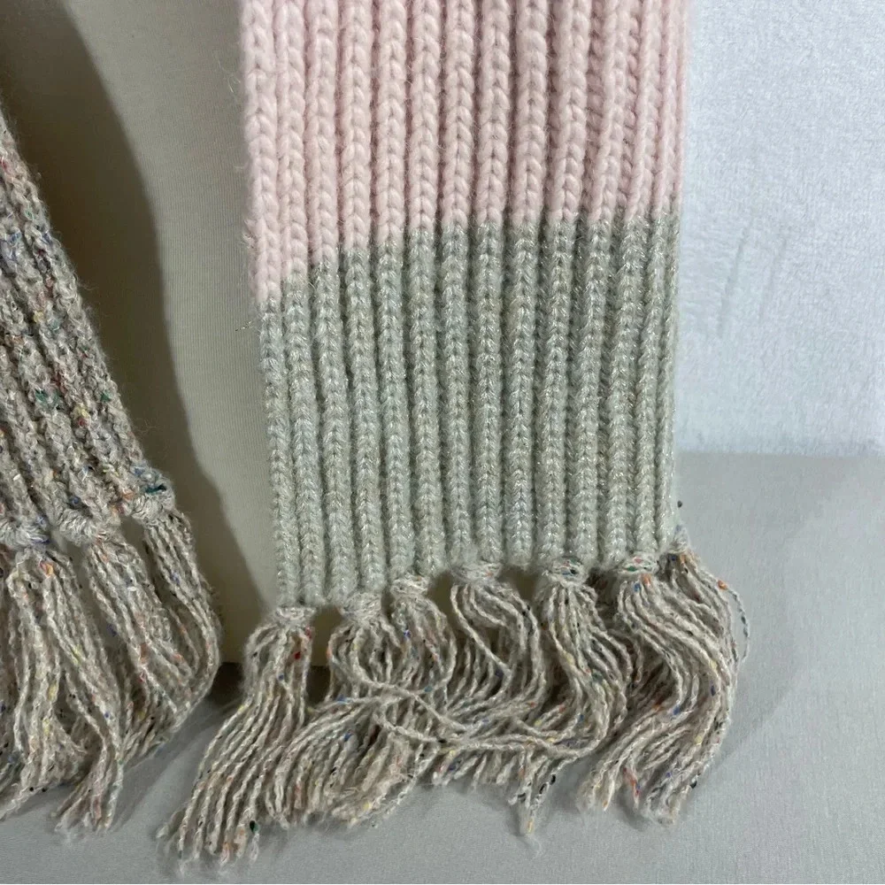 J Crew Wool Alpaca Blend Knit Tassle Scarf
